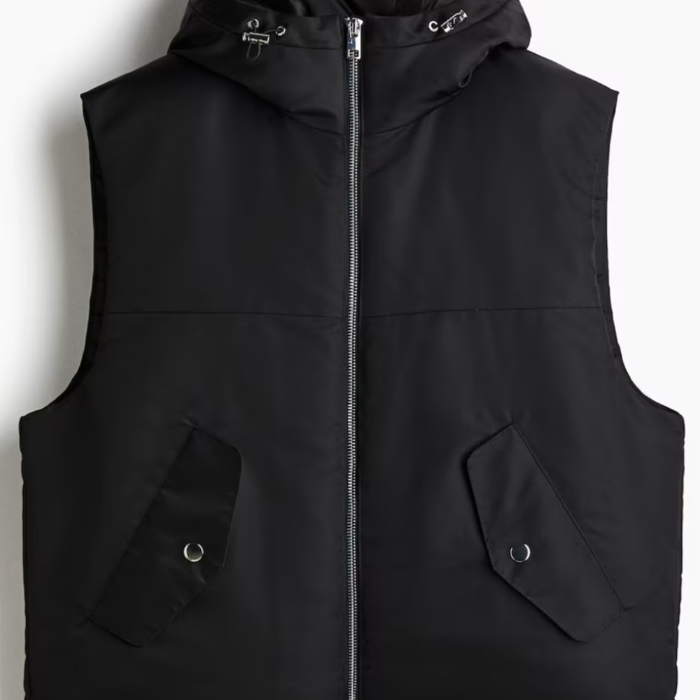Men's Black Hooded Vest H&M